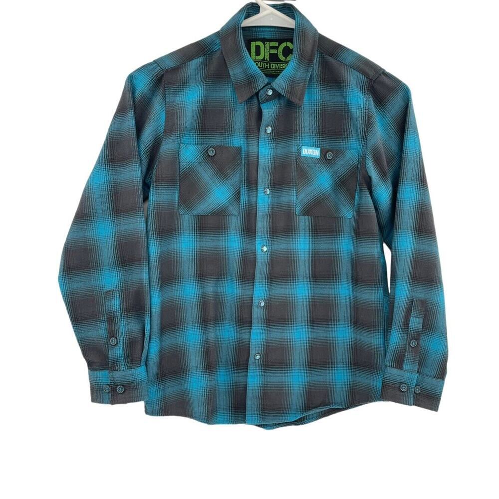 Dixxon Flannel Co Shirt Youth Division Pearl Snap Shadow Plaid Youth Size Medium